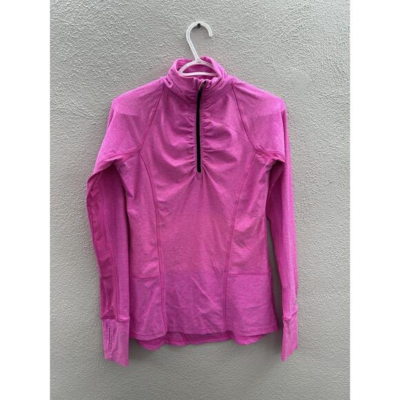 Champion Womens Shirt Size XS Pink Semi Fitted Long Sleeve 1/4 Zip Athletic - Picture 1 of 11